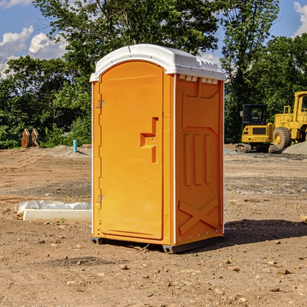 can i customize the exterior of the porta potties with my event logo or branding in Woodruff